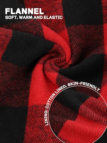 IHU Pajama Pants for Boys Girls, Thick Flannel Kids Plaid Pajamas Lounge Pj Bottoms with Drawstring Pockets for Sleepwear2