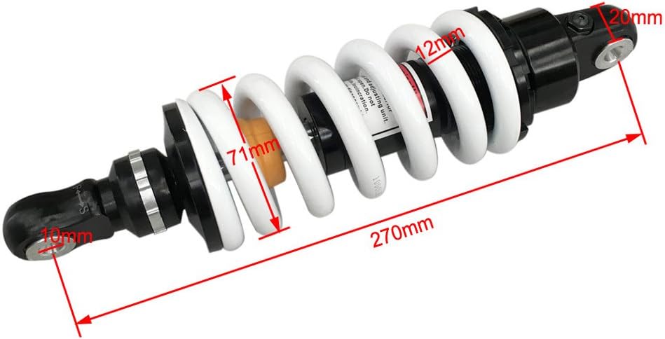 270mm 10.6" Rear Shock Absorber Suspension Sensa-Trac Load Adjusting for Dirt Pit Bike Motorcycle 1000LBS