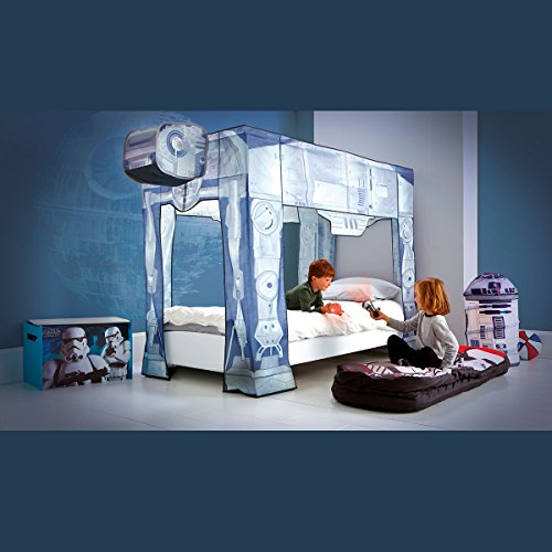 Readybed 406SWA - Cama Juvenil Hinchable y Saco de Dormir en uno con diseño Star Wars, Color Blanco
