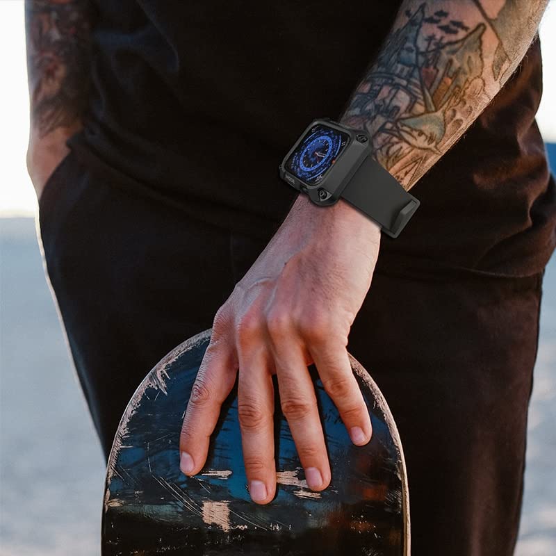 Kit modification Apple Watch 8 7 45 mm avec lunette métal bracelet iWatch