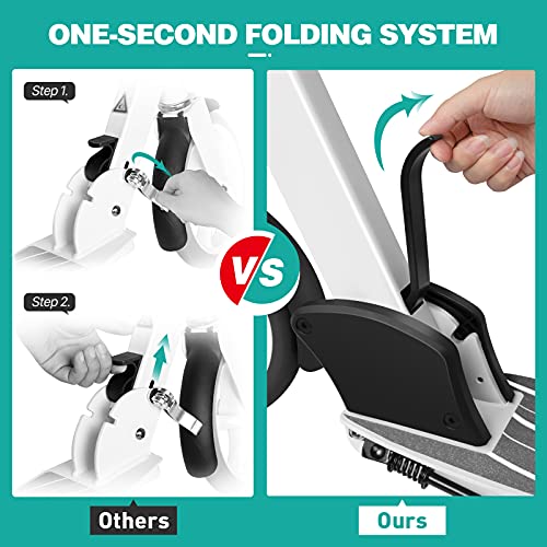 Beleev V5 Scooters For Kids Teens And Adults, Foldable Kick Push Scooter 2 Wheel, Quick-Release Folding System, Shock Absorption Mechanism, Large 200Mm Wheels Great Scooters For Girls Boys (White) #TOP6