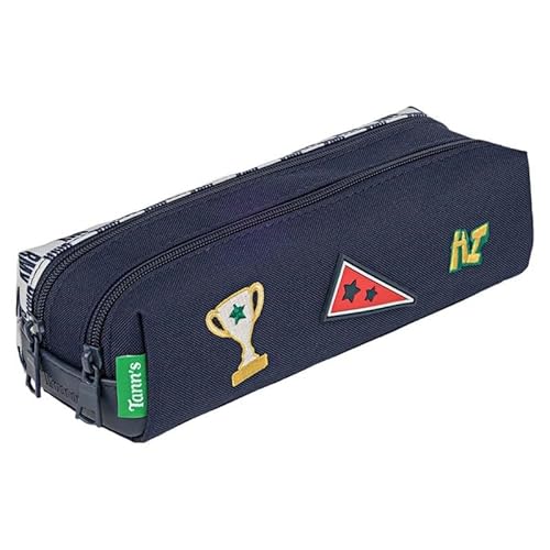 Trousse Double Les Fantaisies Nathan Bleu - Broderies Skateboard - Fourre-Tout Scolaire Garçon 2