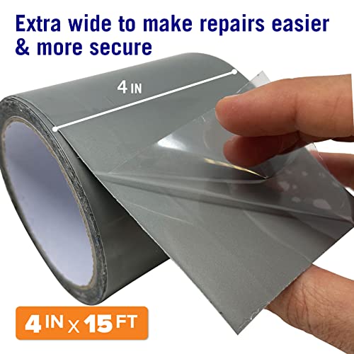 Image of Better Boat Gray Waterproof Tape for Leaks Heavy Duty Marine Grade Seal Tape, 15 ft x 4 in, Canvas, Gutters, HVAC, Outdoor Sealing