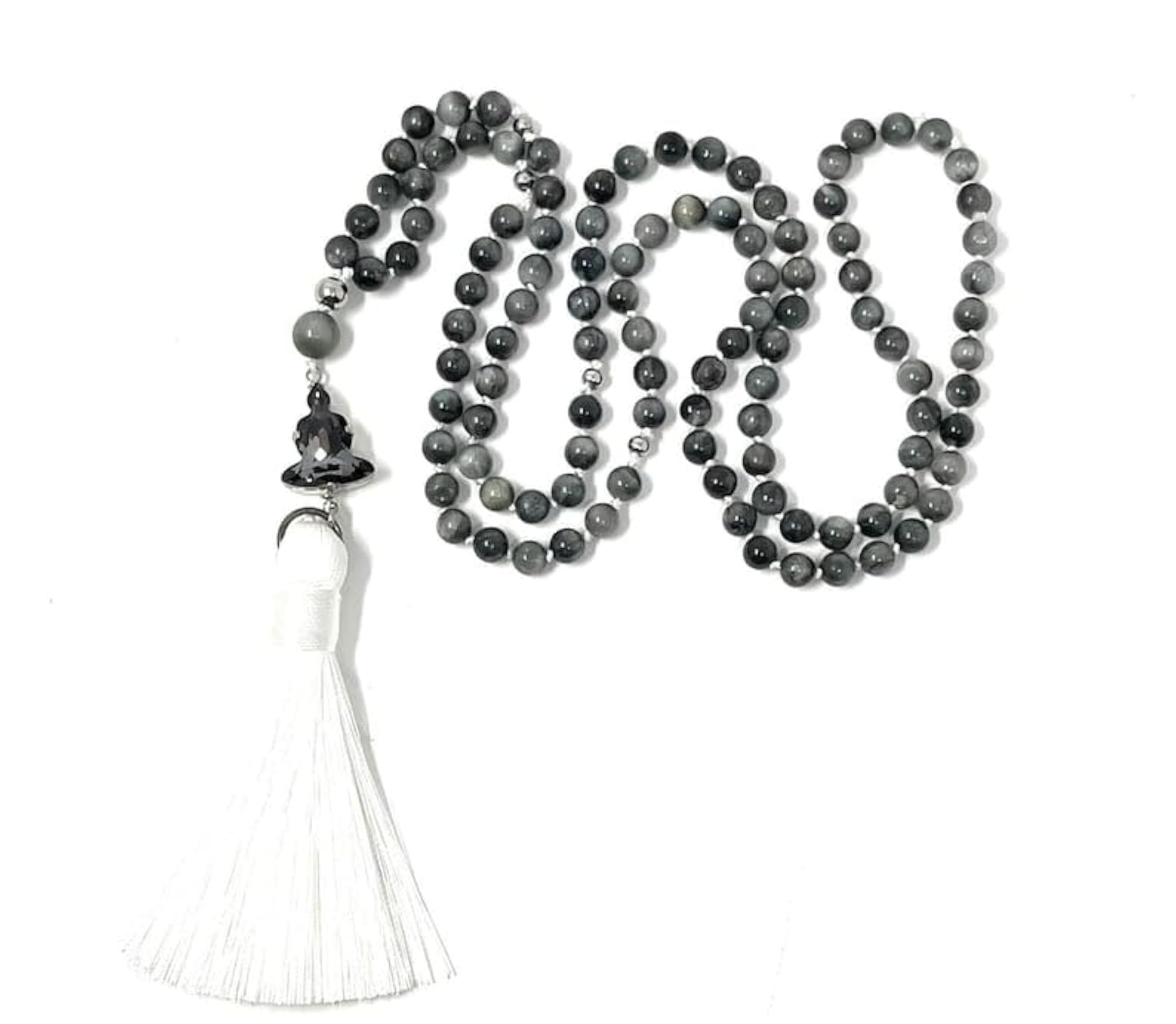 Natural Grey Tigers Eye 6MM Beaded Handmade Prayer Mala