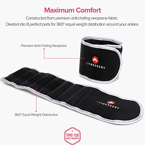 Ankle Weights (1 Pound x 2) - Ankle Weights for Women and Men - Wrist Weights for Women and Men - Leg Weights for Women and Men - Arm Exercise Weights - Home Gym Workout Equipment - Ankle Weight - Thumbnail 6