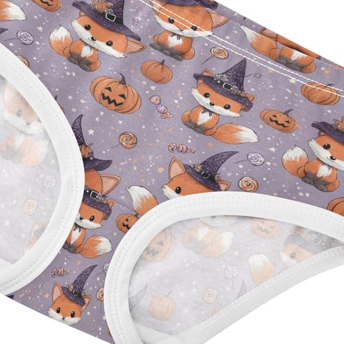 Girls Underwear Soft Cotton Halloween Foxes Kids Panties in Sizes 2/3t, 4t, 5t, 6 and 84