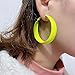 Chunky Hoop Earrings for Women 80s 90s Statement Wide Hoop Earrings Large Trendy Exaggerated Earring Vintage Neon Earrings Jewelry Accessories (Yellow)