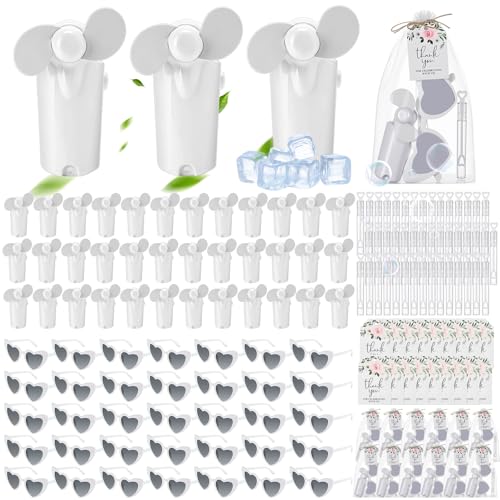 Fumete 50 Set Wedding Favors for Guests Mini Handheld Fans