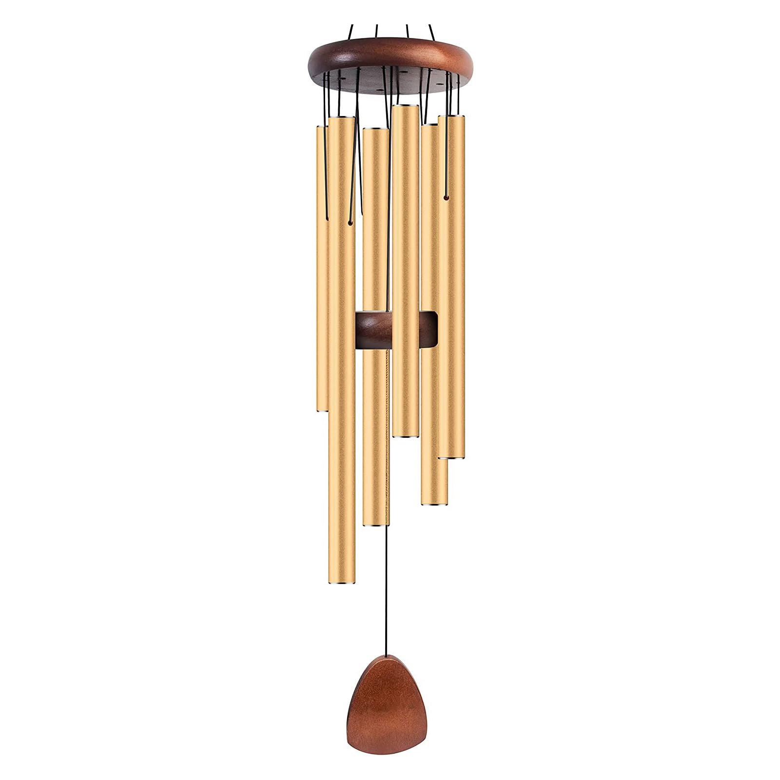 Zyqixluk Wind Chimes Outdoor Metal Wind Chimes Deep Tone Outdoor Chimes Hanging Garden Wind Chime, Decorations For Home Zen, Patio, Yard And Garden Decor,Gold
