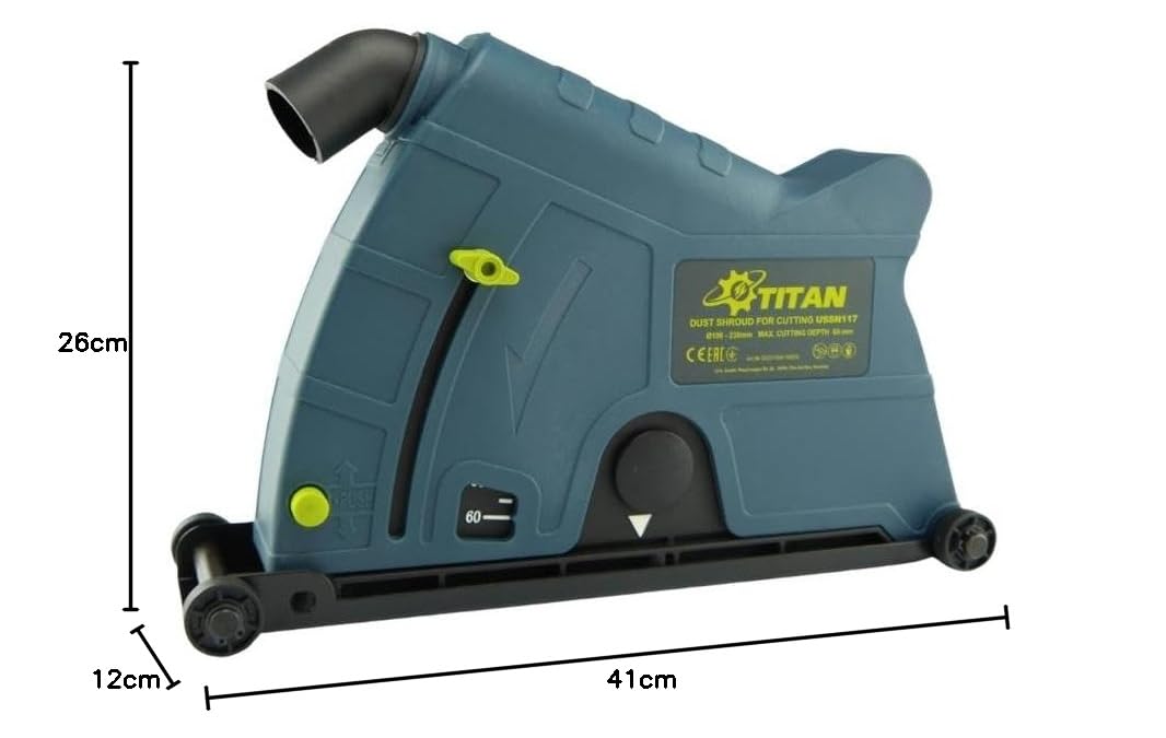 Titan USSN117 – Campana de extracción universal para amoladora angular, 230 mm, perfecta para trabajos de lijado y separación, protección contra el polvo