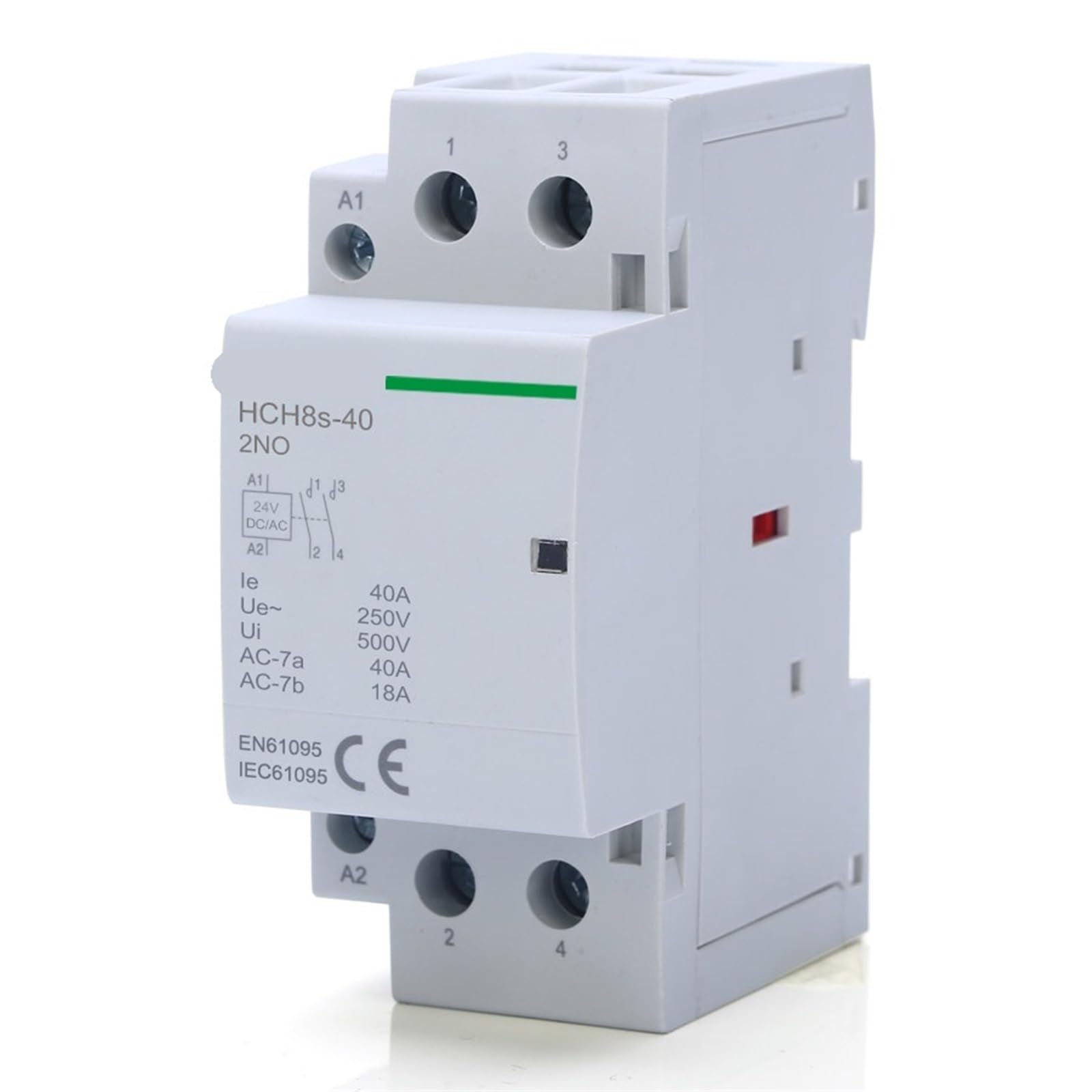 Contacteur de puissance HCH8s-63 2P 40A 2NO DC24V rail DIN