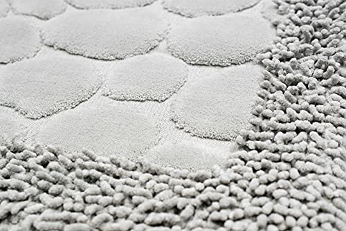 Th TeppichHome24 Badematten Set 2-teilig Sandfarben Steinoptik rutschfest & Waschbar Größe 50x60cm + 60x100 cm – Bild 4