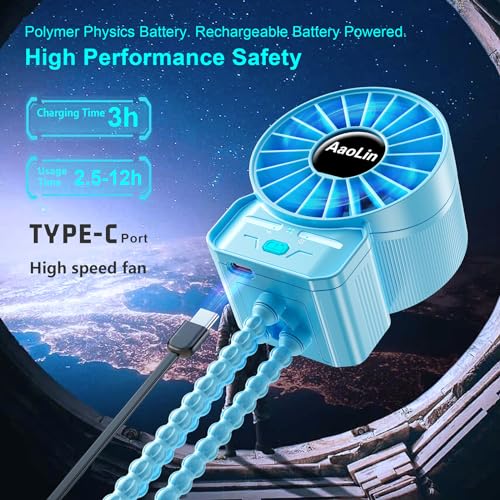 Image of 2 Pack Multifunctional Portable Stroller Fan 4 Speed 6600rpm High Speed Usb Rechargeable Personal Mini Handheld Fan Extended Tripod for Desktop Winding Kids Bed Treadmill Bike Golf Cart Outdoor Travel