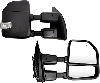Pair Set Towing Mirrors Compatible with 1999-2016 Ford F250 F350 F450 F550 Super Duty Truck Side Tow Mirrors with Turn Signal and Auxiliary Lamp