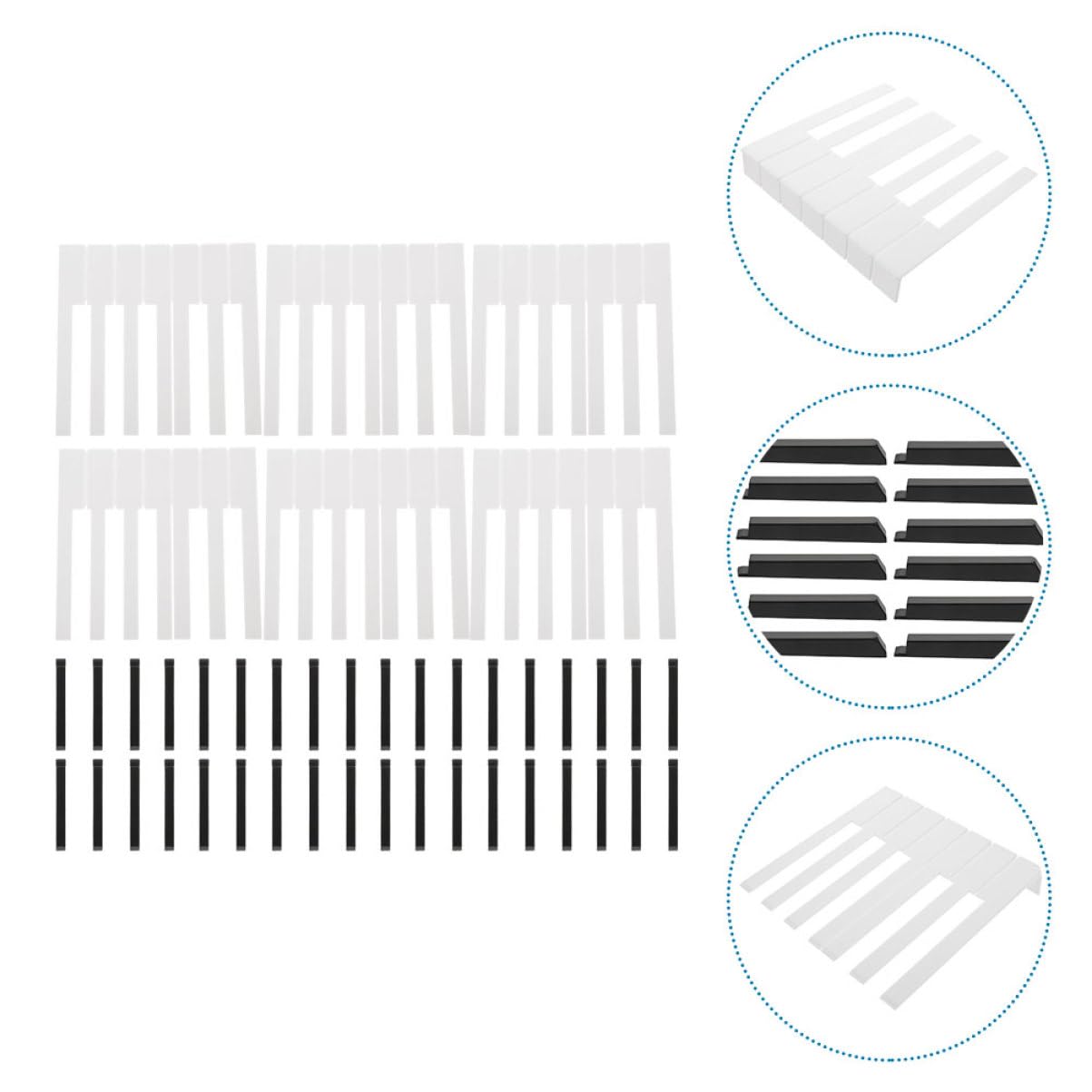 Toyvian 88pezzi Copritasti Per Pianoforte Professionale Materiale Durevole e Sicuro Ricambi Per Tastiere Pianistiche Compatibile Con Tasti e Neri Per Musicisti e Pianisti