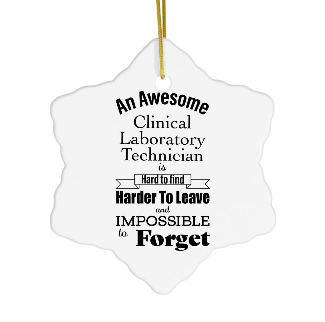 Thank You Gifts for Clinical Laboratory Technician Snowflake Ornament for Christmas Tree Him Her Men Women Friend Appreciation Birthday Merry Xmas New Year Party Him Her