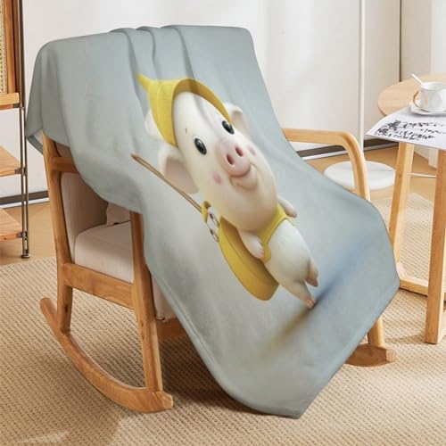 Couverture de canapé motif cochon mignon pour soirées cocooning