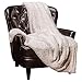 Chanasya Super Soft Fuzzy Fur Faux Fur Cozy Warm Fluffy Beautiful Geometric Pattern Plush Sherpa White Fur Microfiber Throw Blanket (50