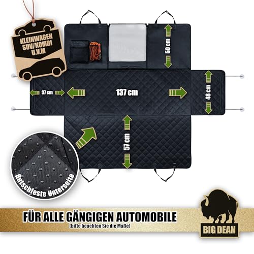 BigDean Robuste universelle Hundedecke Auto Rückbank Autoschondecke Hund Rücksitz schmutz- & wasserabweisend – universelle Passform & teilbar - Schmutzmatte Rückbank Hunde Autodecke