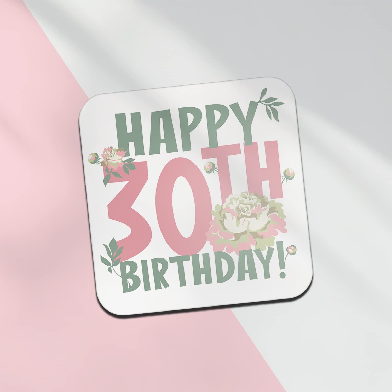 Coasters, sottobicchiere con superficie lucida, colore rosa, con