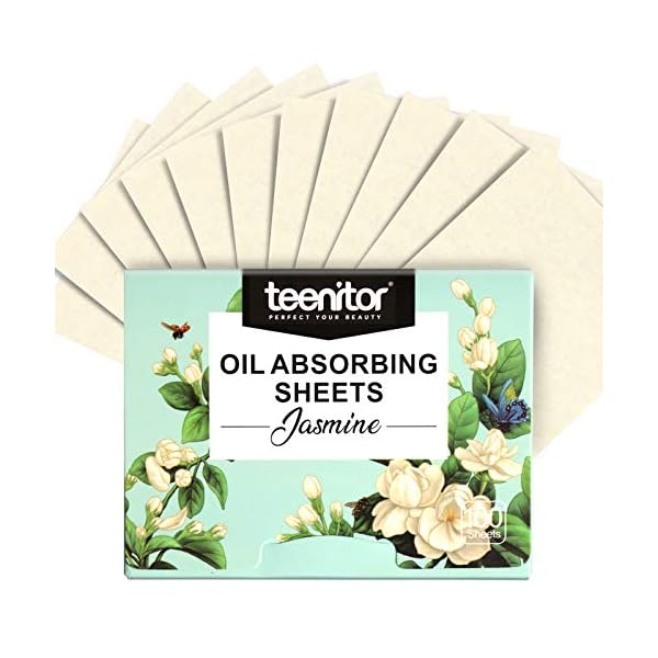 Teenitor-1000-Counts-Oil-Absorbing-Sheets-Oil-Blotting-Paper-Oil-Absorbing-Tissues-Face-Facial-Natural-Oil-Control-Film-Blotting-for-Oily-Skin-Care-Men-Women-Jasmine Teenitor Oil Absorbing Sheets for Face, 1000 Sheets Jasmine Oil Blotting Paper for Oily Skin, Natural Oil Control Film Oil Blotting Sheets for Face Men Women, Face Oil Sheets