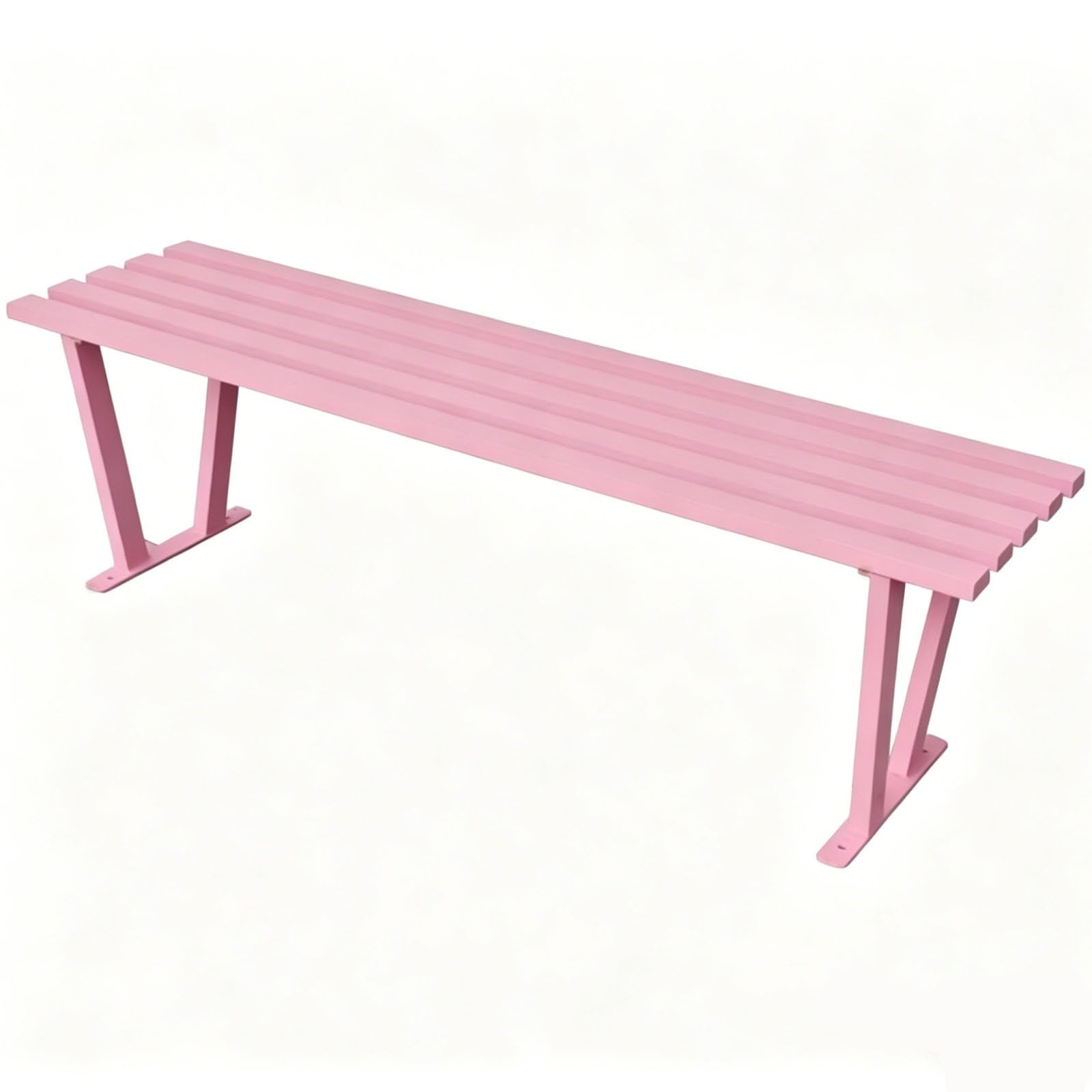 Banco de JardíN de Metal, Bancos para Exterior，Capacidad de 400 Kg, Asiento de Listones para JardíN, Porche o Entrada(Pink,100x40x45cm/39x18x16in)
