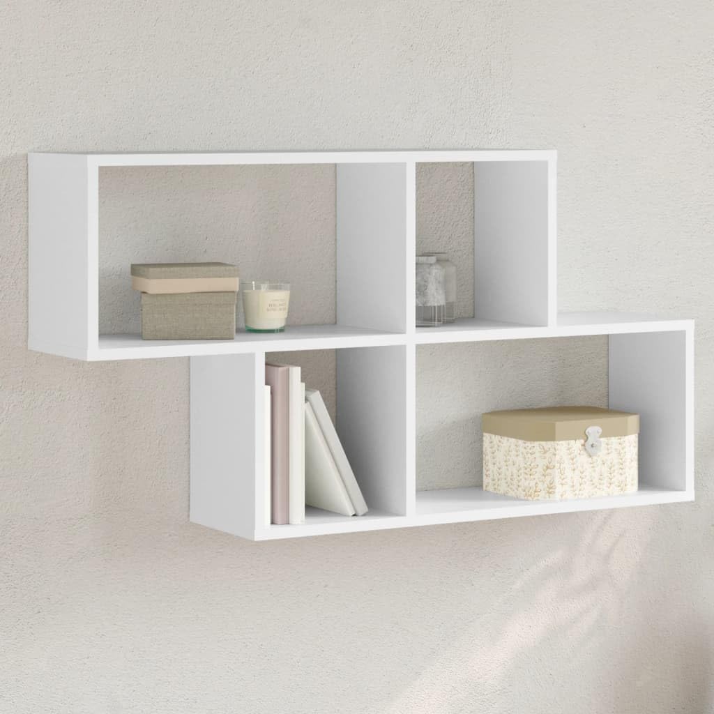vidaXL Scaffale a Parete Bianco 100x20x53 cm in Legno Multistrato