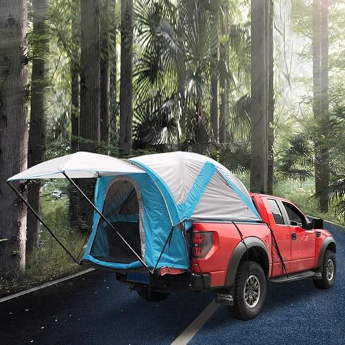 Truck Tent, Pickup Truck Tent with Awning for 5.5-6.7ft, Truck Bed Tent (190+120) x 155 x 165 CM - Waterproof Double Layer 210D Sleeping with Removable Rainfly and Camping Carry Bag
