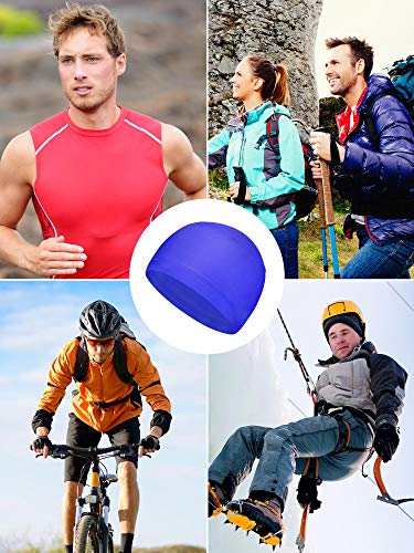 6 Pieces Helmet Liner Skull Cap Sweat Wicking Cap Running Hats Skull Caps For Men And Women Fitting Running Jogging Exercise (White, Grey, Orange, Sapphire Blue, Dark Blue, Black) #TOP6