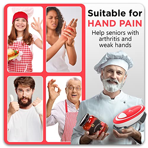 Stronger Torque Electric Automatic Hands Free Jar Opener For Weak Hands And Seniors With Arthritis, Powerful Bottle Lid Opener For Home Kitchen, Easy One Touch Jar Opener Works On All Jar Sizes #TOP4