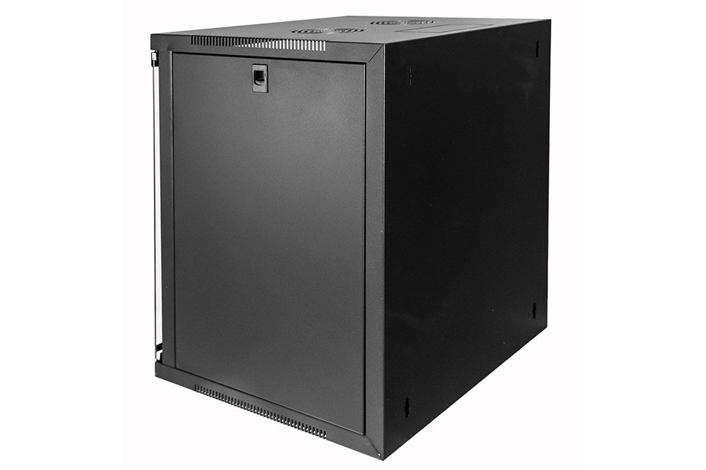 Armoire Rack 19" 12 unités murales pour Filets (a) 620 x (l) 540 x (p) 450 mm Couleur Noir Porte Verre