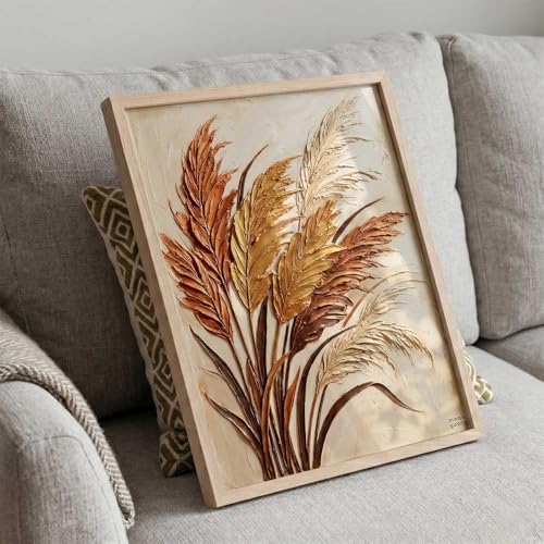 Image of kotart Abstract Floral Art WALL Framed Painting | Big Aesthetic Flowers leaves WALL Framed Paintings for Living Room Bedroom Wall Decor (14X20 inch)