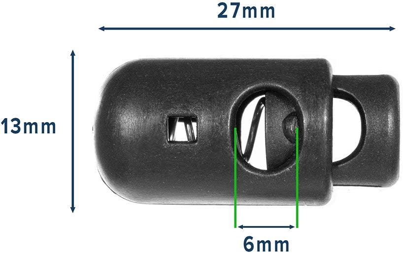 Paracord Planet Bowling Pin Cord Lock – Black, Hardened Plastic – for Indoor and Outdoor Applications – Variety of Pack