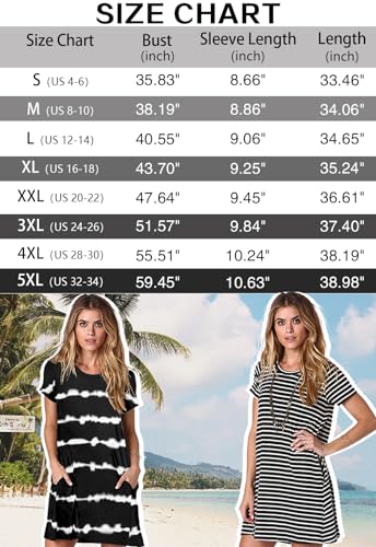Image of Alaster Women's Casual Summer T Shirt Dress Loose Short Sleeve Tunic Dress with Pocket for Women