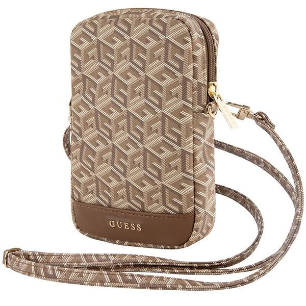CG MOBILE Sac Guess GUWBZPGCSPGW marron Zip GCube Bottom Stripe