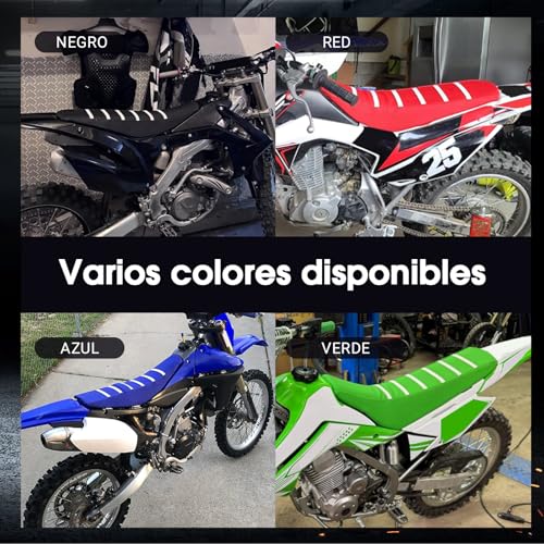 Funda de asiento universal con rayas blancas para dirt bike de campo 6