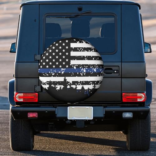 Image of Vintage American Flag Spare Tire Cover Wheel Protectors Tyre Covers Weatherproof Wheel Covers Universal Fit for Trailer Rv SUV Truck Camper Travel Trailers 17 inch