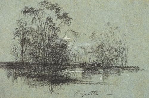 Tableau d'art abstrait Papyrus sur l'Anapus par Edward Lear déco salon 60x90cm