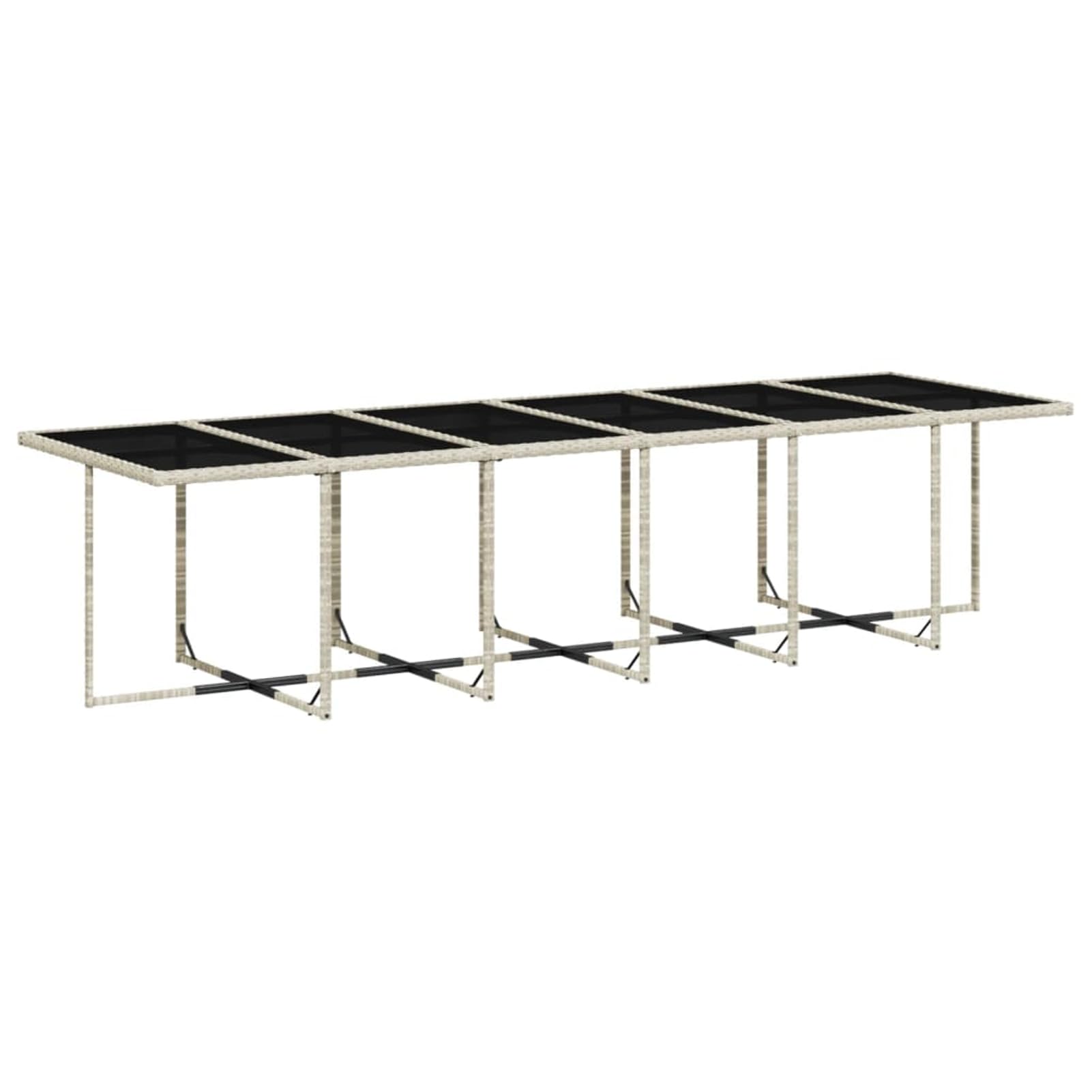 Gecheer Set da Pranzo da Giardino 13 Pezzi con Cuscini Grigio, Schienale Ribaltabile Salvaspazio in Polyrattan per Esterno, Soggiorno all'Aperto, Arredo da Giardino