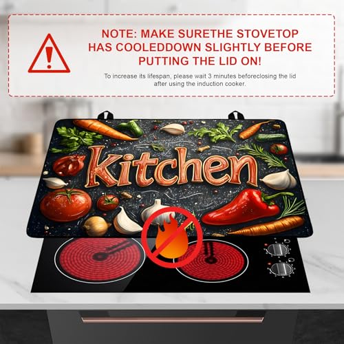 Image of Kitchen Stove Top Cover Retro Flower Gas Stove Top Cover for Home Decoration Kitchen Pad Non-Stick Washable Cooktop Covers Countertop Protector Keep Stove Clean 28 inchx20 inch