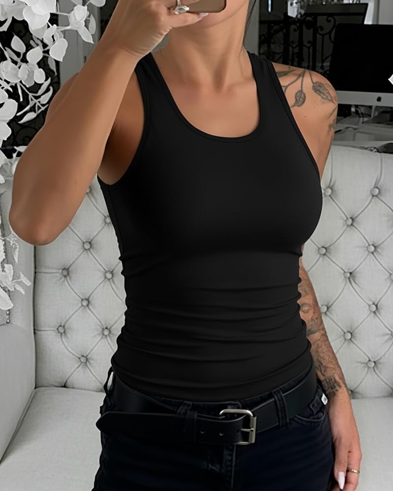 CHICME Women's Seamless Shapewear Camisole Tummy Control Tank Top for Women Slimming Body Shaper Vest - Image 3