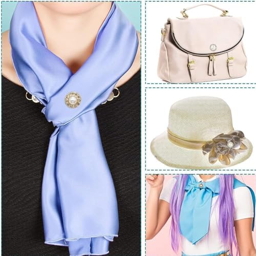 Image of ARLICORPING 20Pcs Women Shirt Brooch Pearl No Sew Button Pins Instant Jeans Safety Pin