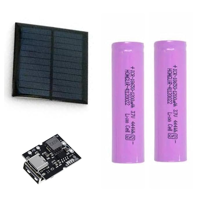 SP Electron Combo of 5v 100ma 0.5w 70 x 70mm Mini epoxy Solar Panel photovoltaic polycrystalline DIY Cell Charger + 2 * 1200mah Cell + USB Type-C Power Bank Module for Charging Smartphones (B0CNRFC4D8) Amazon Price History, Amazon Price Tracker