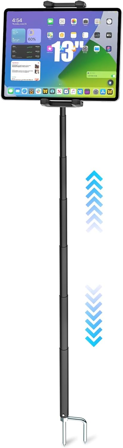 Tablet Tripod for Outdoor [57" Metal Monopod] iPad Tripod Stand for Camping, Travel, Field, Parties, Gatherings, Compatible with iPad Pro 12.9, Mini, Air, and 4-13" Tablet and Cell Phones