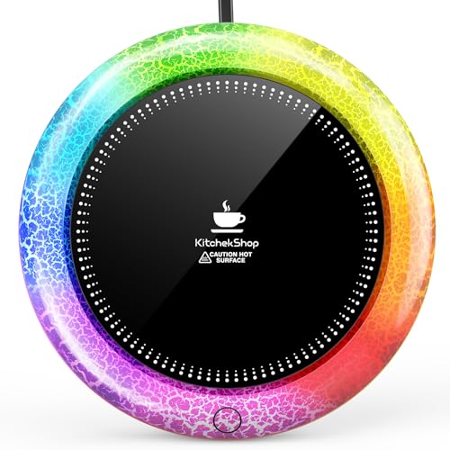 KitchekShop Coffee Mug Warmer with 7 Color Lights - Fastest Heating & Highest Temperature