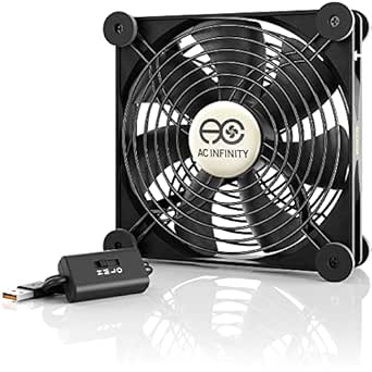 AC Infinity MULTIFAN S4, Quiet 140mm USB Fan, UL-Certified for Receiver DVR PlayStation Xbox Computer Cabinet Cooling