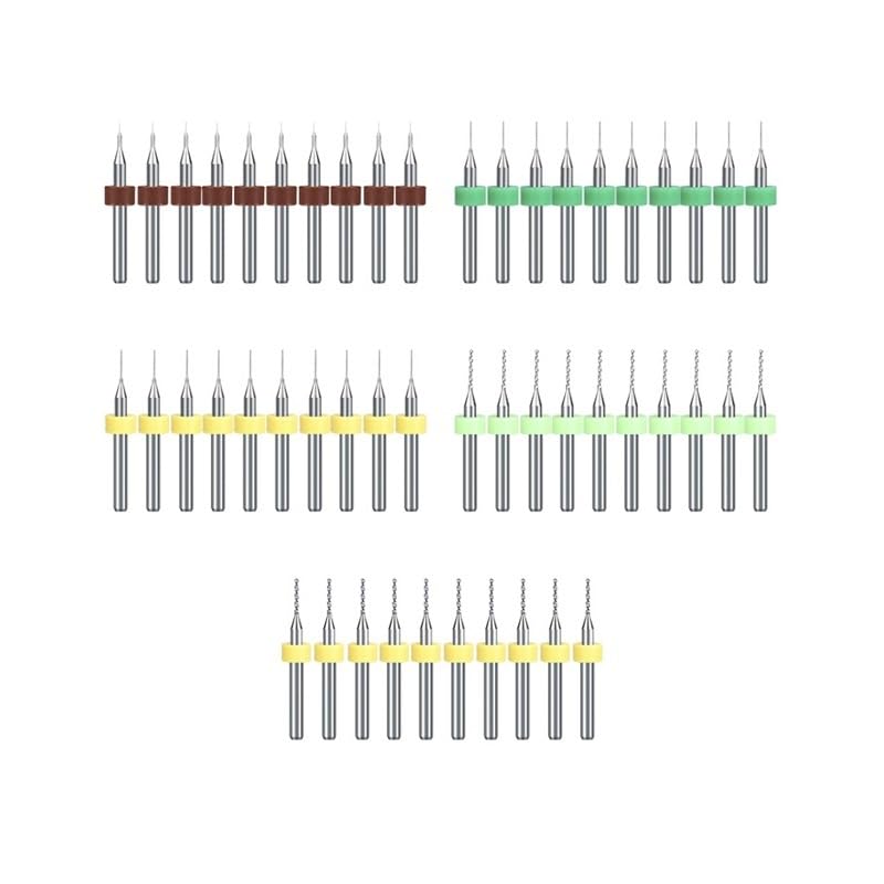 50pcs PCB Drill Bit Set 0.1 0.4 0.5 0.9 1.0mm PCB Circuit Board Hole Drilling Tool Cutter Carbide Drill DIOBFZFY