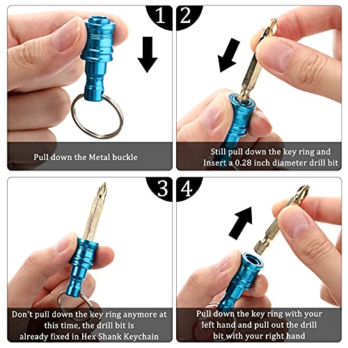 1/4 Inch Hex Shank Keychain, Extension Bar Screwdriver Bits, Holder Socket Adapter Drill Bit, Fast Change Bit Holder For Electric Screwdrivers And Drill Bits (Classic Colors,21 Pieces) #TOP1