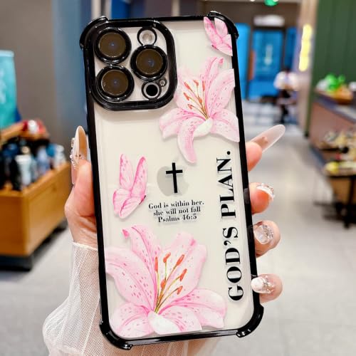 Coque plan de Dieu iPhone 16 Pro Max chrétienne rose pour fille