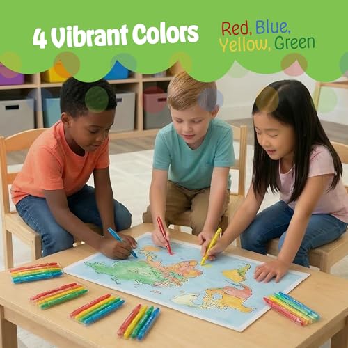 KiddieLoot Twistable Crayons Bulk 40 Pack (10 Sets of 4) - Non-Toxic Mess-Free Coloring Crayons for Kids, Birthday Party Favors, Classrooms, & Goodie Bags - Image 4